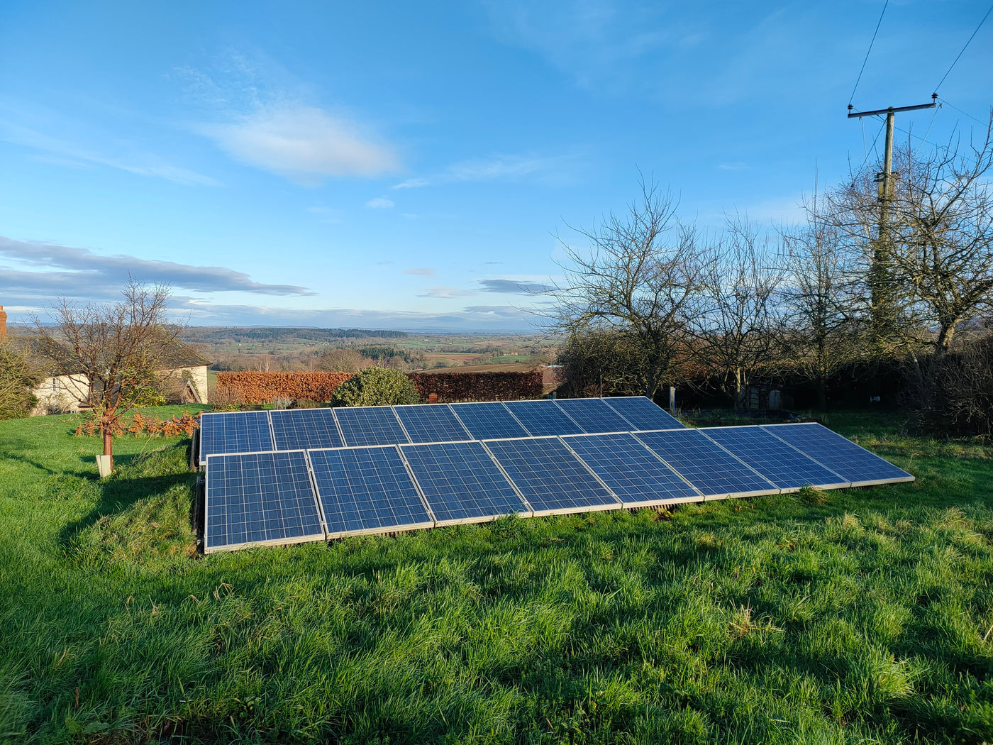 Ground mounted solar panels at Leading Edge