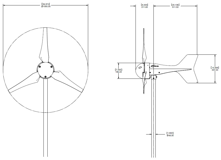 LE 300 Wind Turbine (12/24/48V)