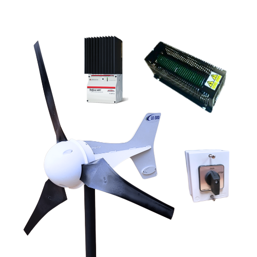 LE300 advanced kit with turbine, dumpload, tristar, and run/stop switch