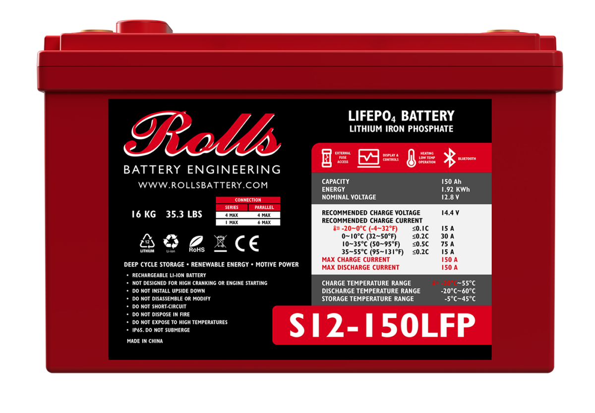 Lithium S12-150 LFP Rolls Battery 150AH