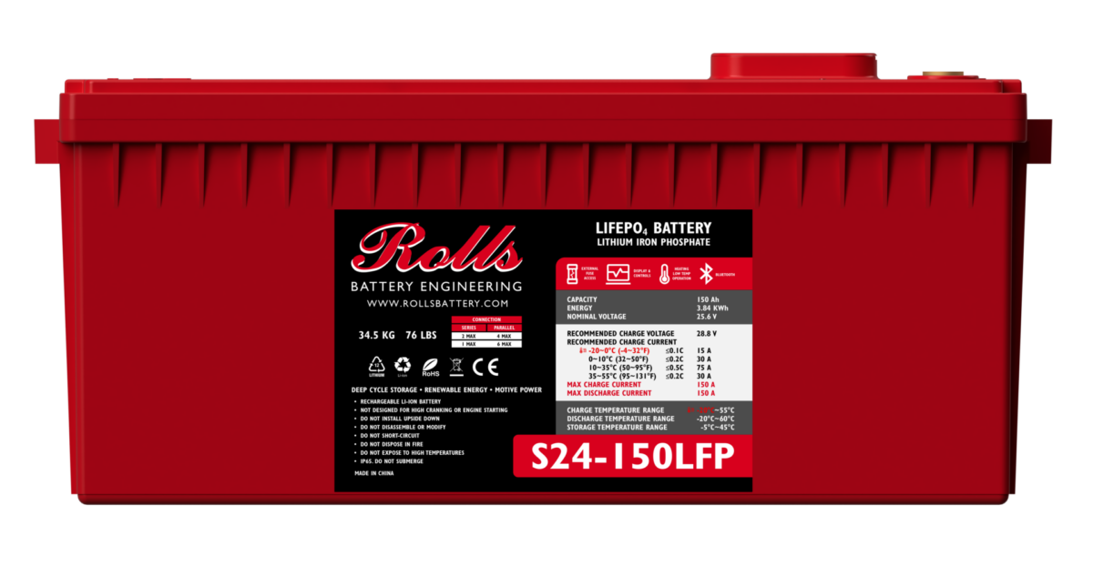 Lithium S24-150 LFP Rolls Battery 150AH